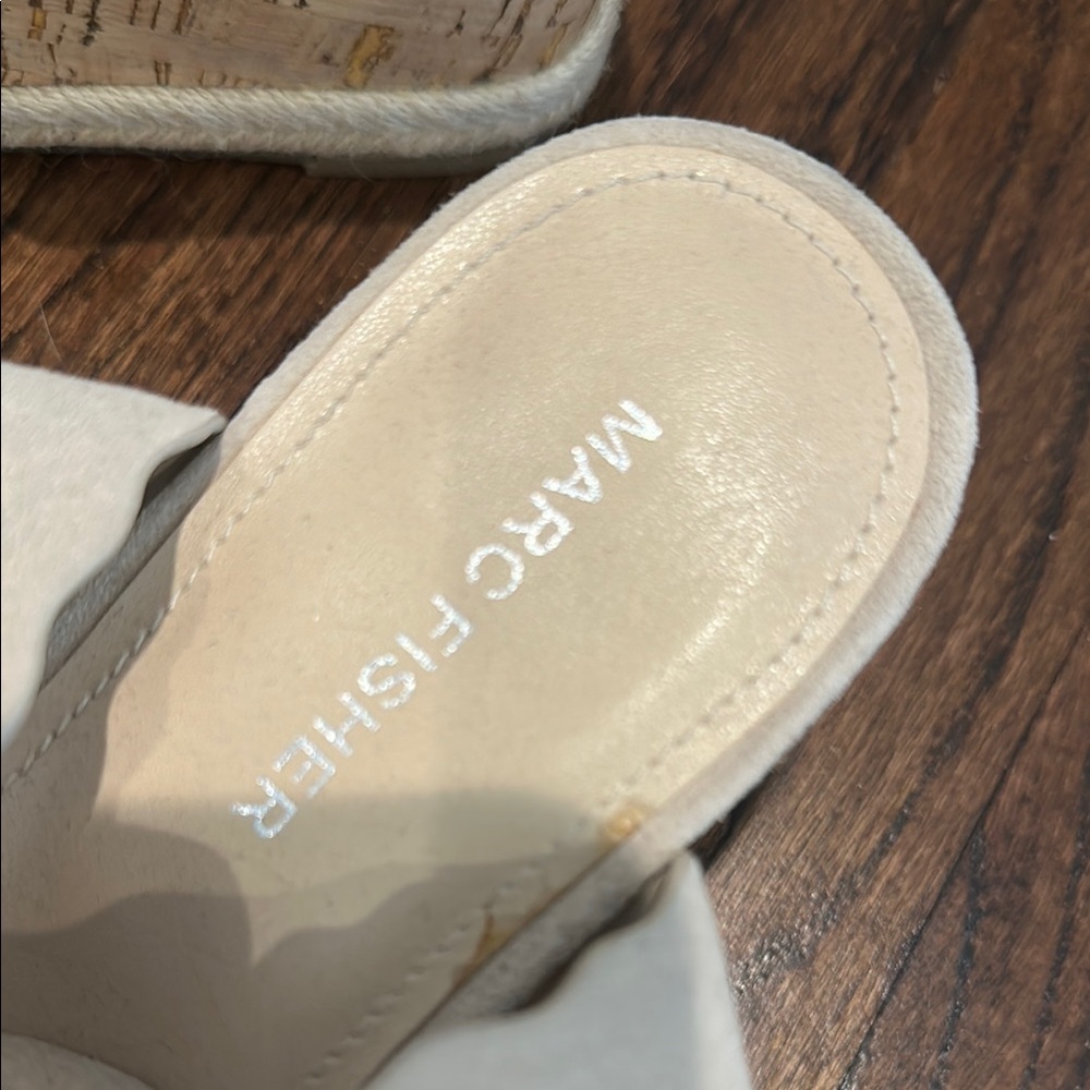 Marc Fisher Beige Scalloped Espadrille Sandals - Picture 3 of 6
